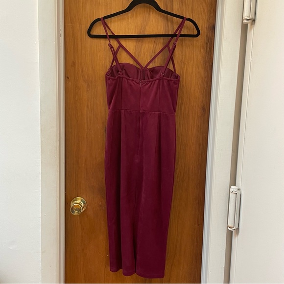 Free People Abbey Faux Suede Dress Burgundy Size 6/S - Picture 3 of 6